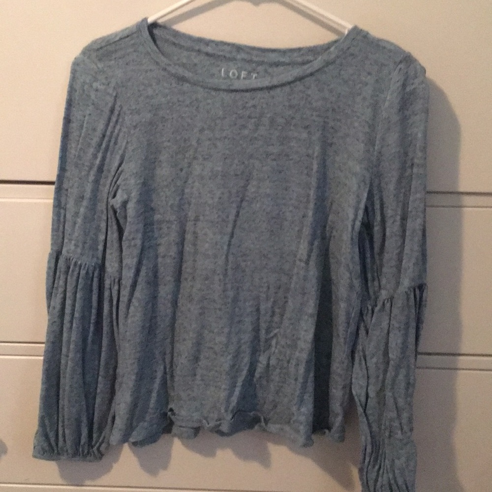 Loft light blue lantern long sleeve top